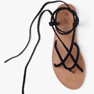 SANDALUP Women Braided Tie up Sandals